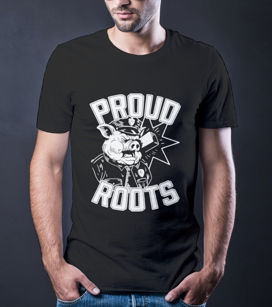 Proud Roots Pig Police Uniform Stars And Stripes T-Shirt