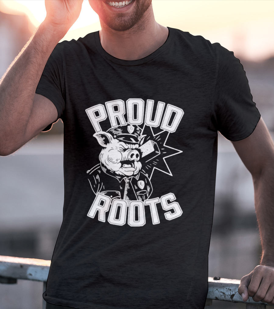 Proud Roots Pig Police Uniform Stars And Stripes T-Shirt