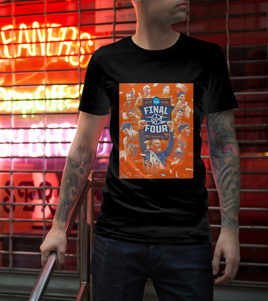 2026 NCAA Men's Final Four Indianapolis Illinois Illini Basketball T-Shirt