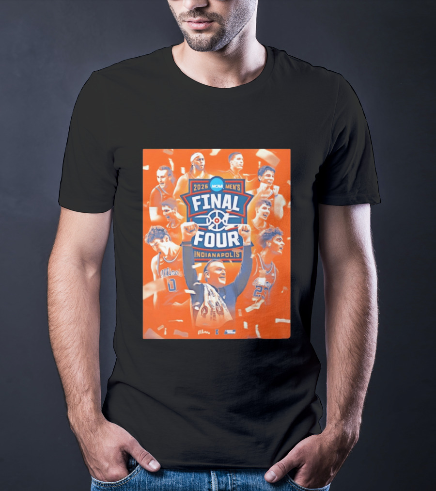 2026 NCAA Men's Final Four Indianapolis Illinois Illini Basketball T-Shirt