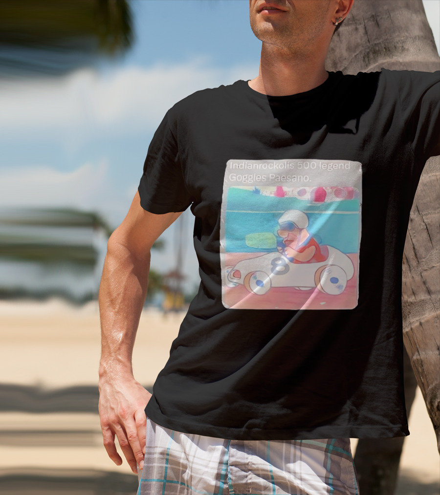 Indianrockolis 500 Legend Goggles Paesano Racing Car Number 8 T-Shirt