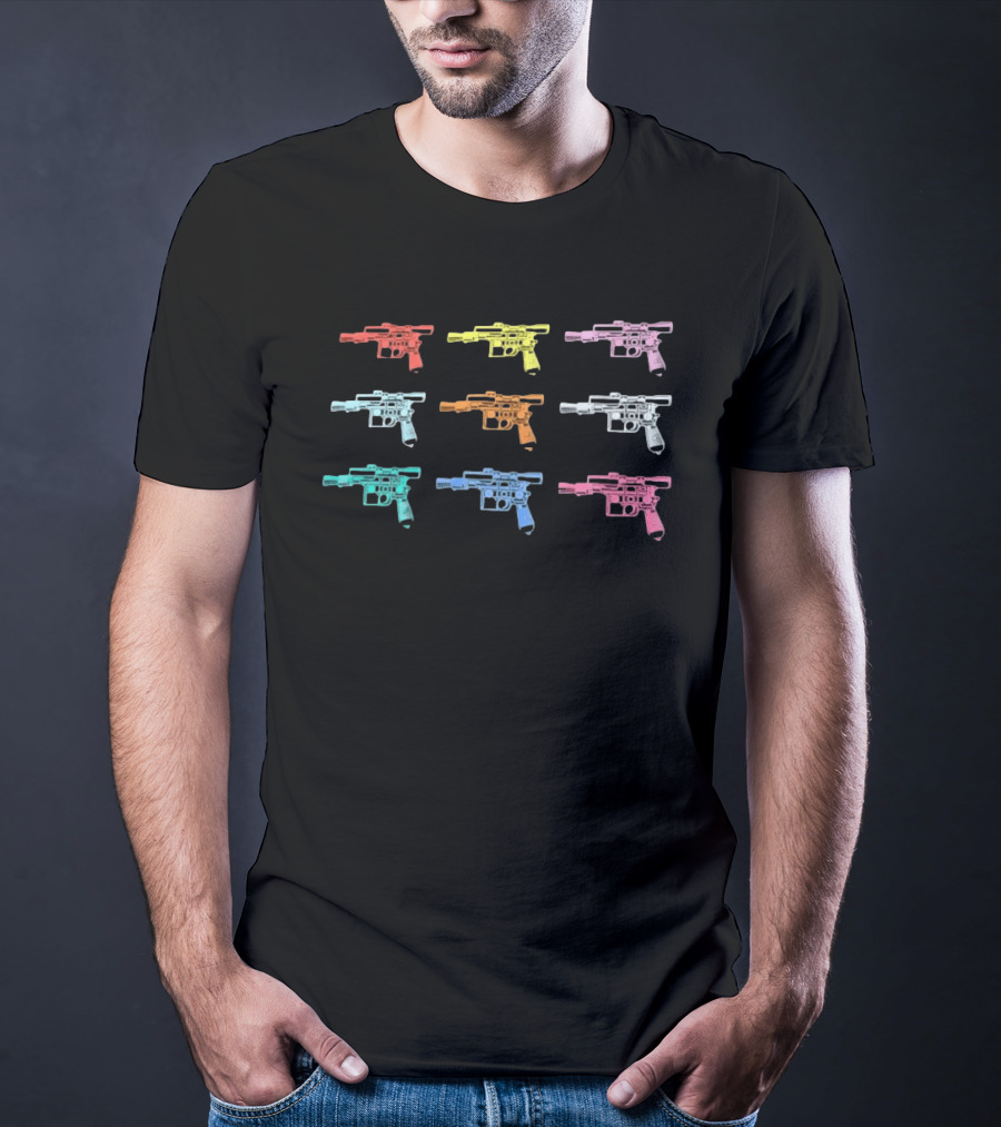 Warhol Blasters Pop Art Colorful Retro Blaster Pistol T-Shirt