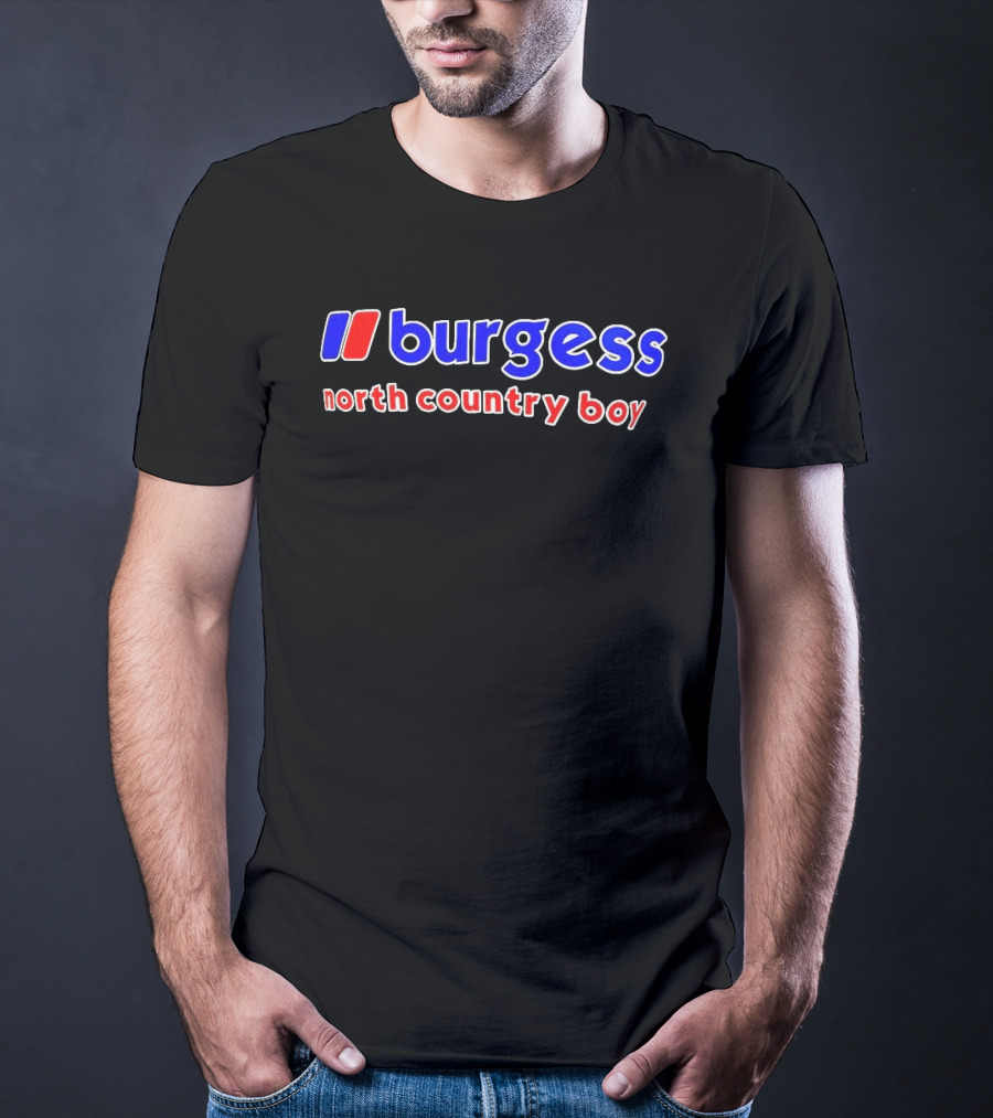 Burgess North Country Boy Retro Style Red Blue Vintage Look T-Shirt
