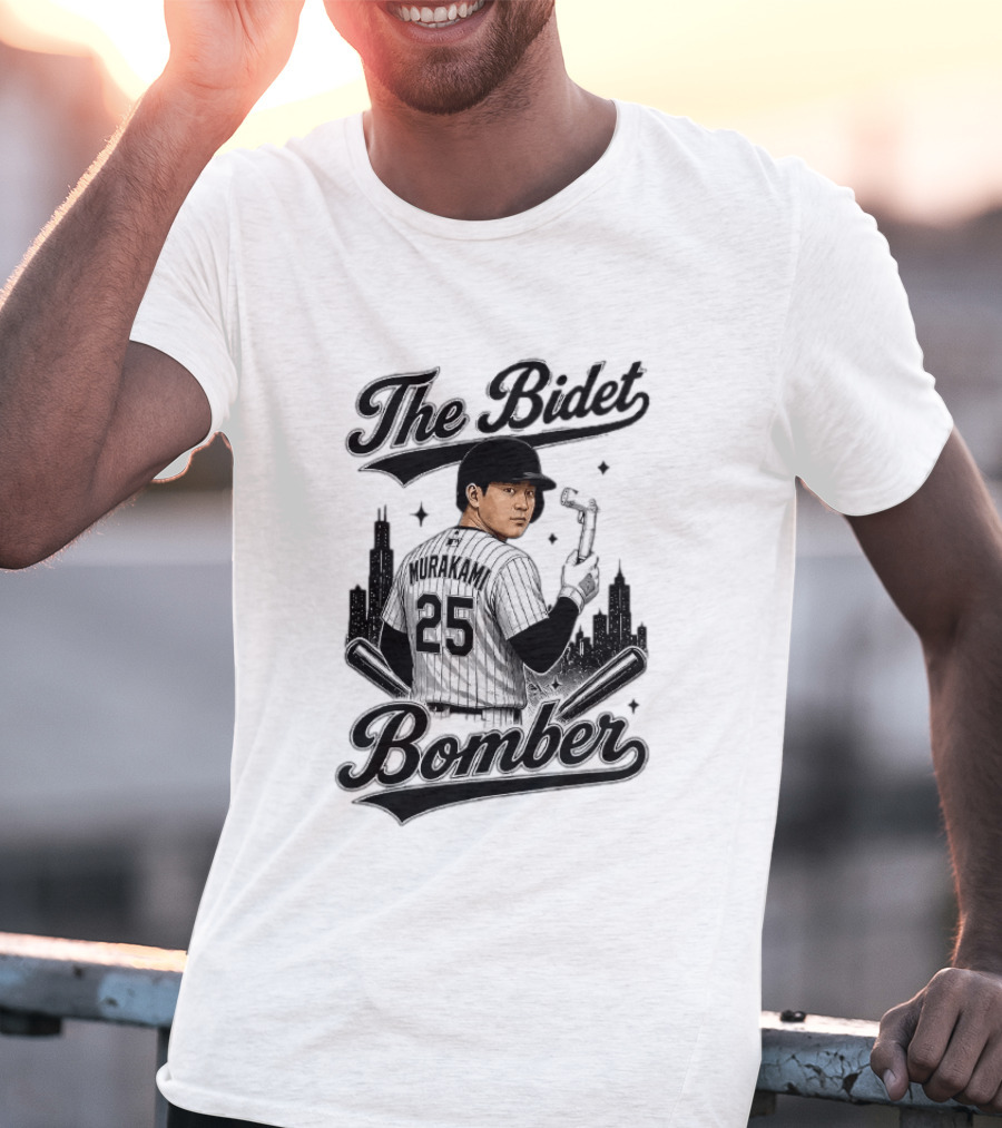 Murakami The Bidet Bomber 25 Baseball City Skyline T-Shirt