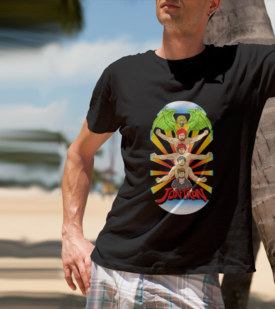 JonTron Characters Cartoon With Green Parrot T-Shirt