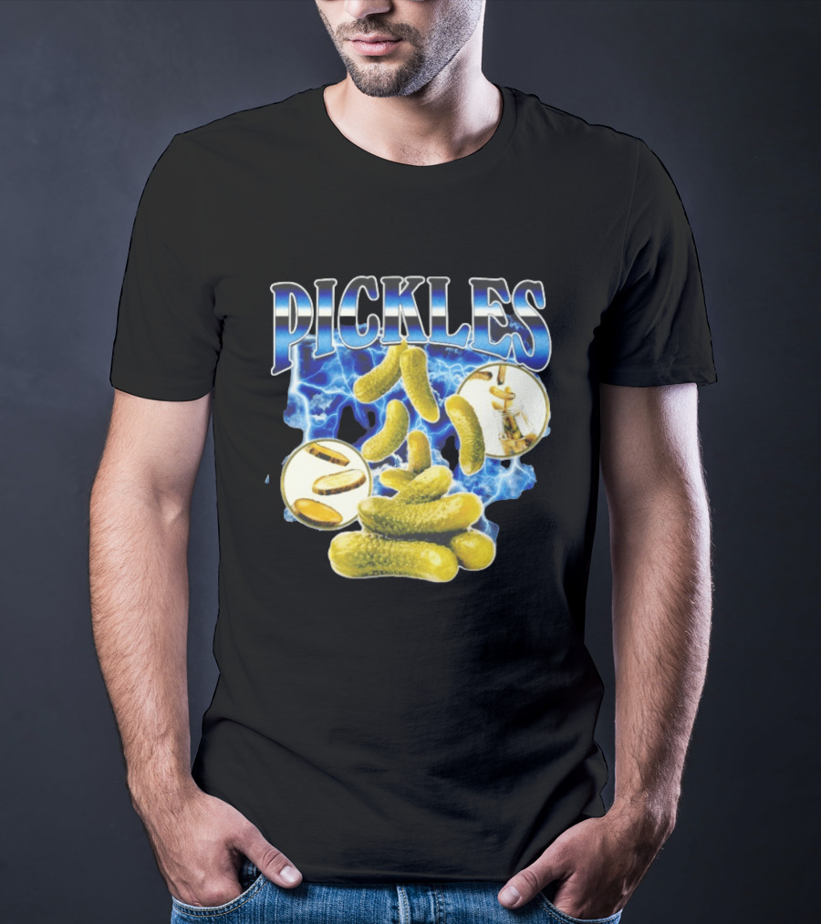 Thunder Pickles Crunch Power Electric Blue Lightning Pickles T-Shirt