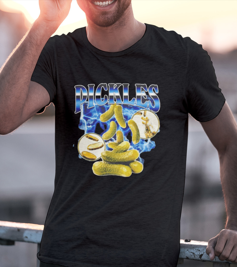 Thunder Pickles Crunch Power Electric Blue Lightning Pickles T-Shirt