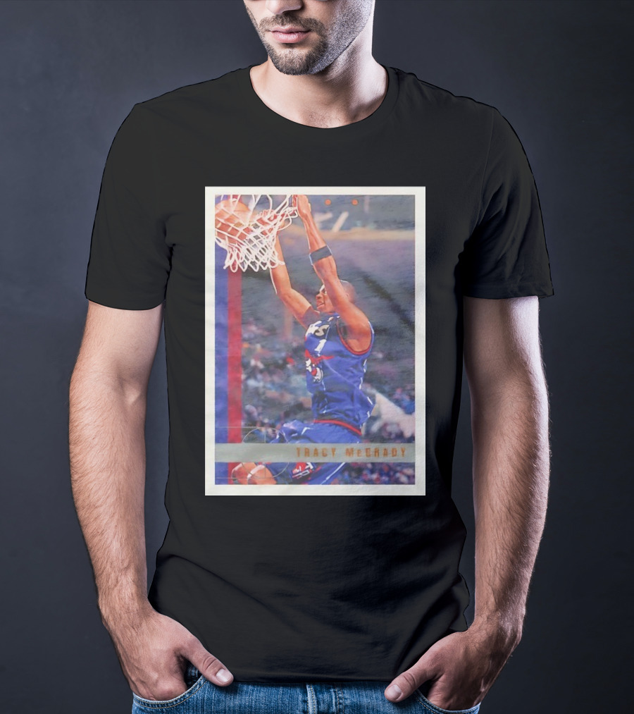 Tracy McGrady Toronto Raptors 1996 Basketball Card Dunk Slam T-Shirt