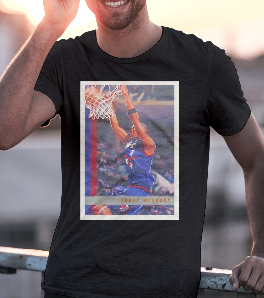 Tracy McGrady Toronto Raptors 1996 Basketball Card Dunk Slam T-Shirt