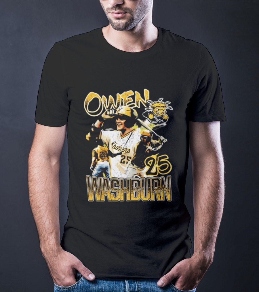 Owen Washburn Wichita State Shockers Baseball Celebration 25 T-Shirt
