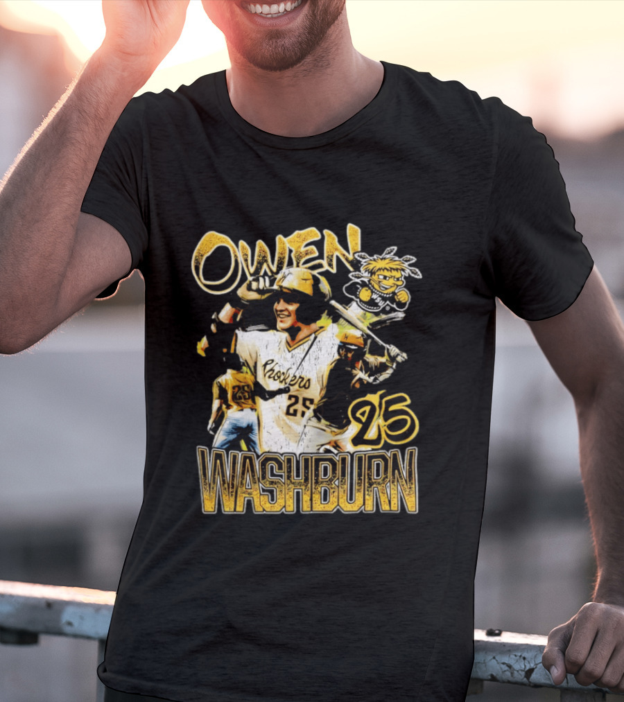 Owen Washburn Wichita State Shockers Baseball Celebration 25 T-Shirt