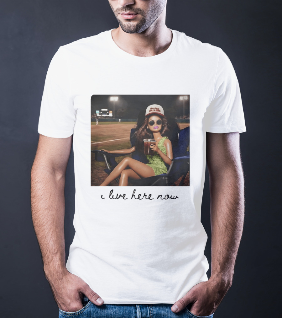 Barbie Doll Baseball Mom Kansas Ballers I Live Here Now T-Shirt