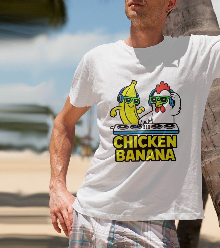 Chicken Banana DJ Headphones Music Party T-Shirt