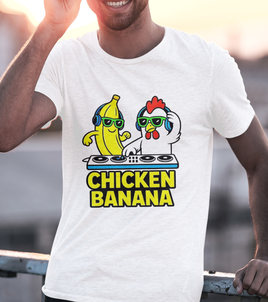 Chicken Banana DJ Headphones Music Party T-Shirt