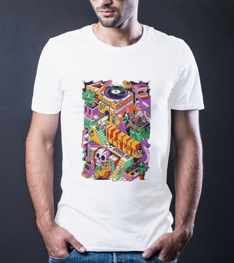 ILLfest 2026 Hostin TX Skeleton Alien Dragon DJ Event T-Shirt