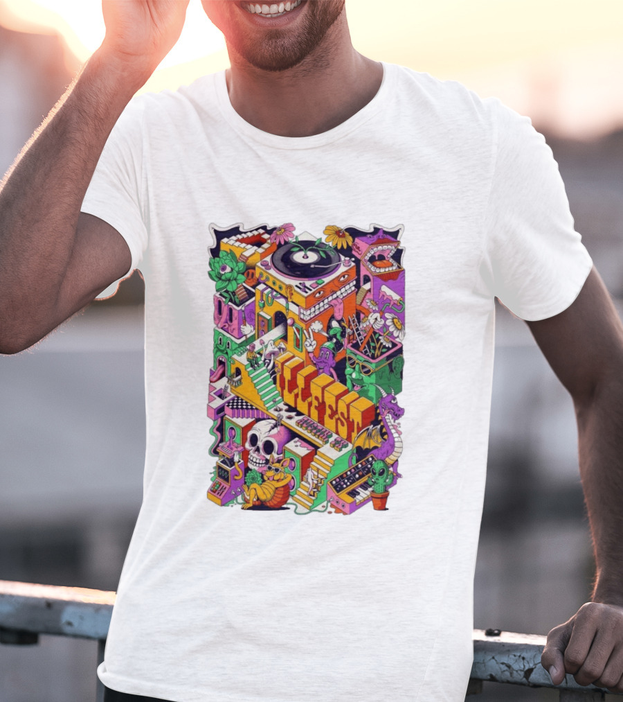 ILLfest 2026 Hostin TX Skeleton Alien Dragon DJ Event T-Shirt