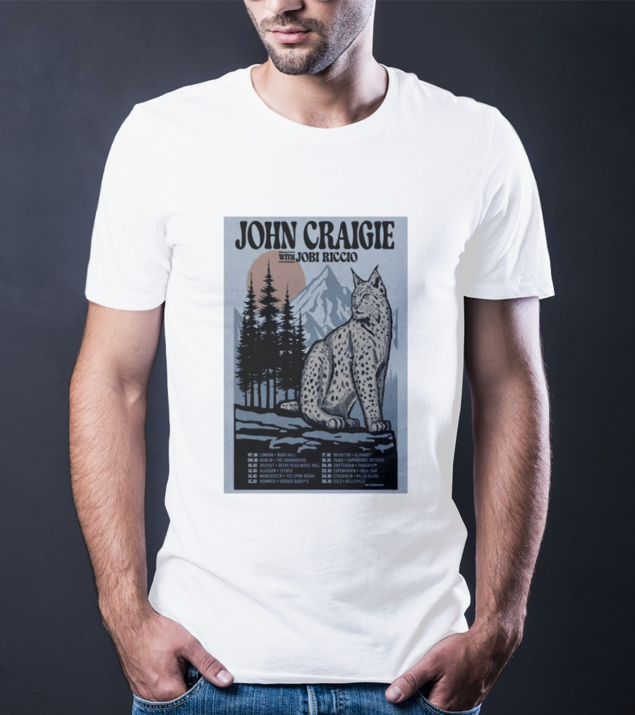 John Craigie With Jobi Riccio Tour 2026 Europe Concert Dates Lynx Mountain Forest T-Shirt