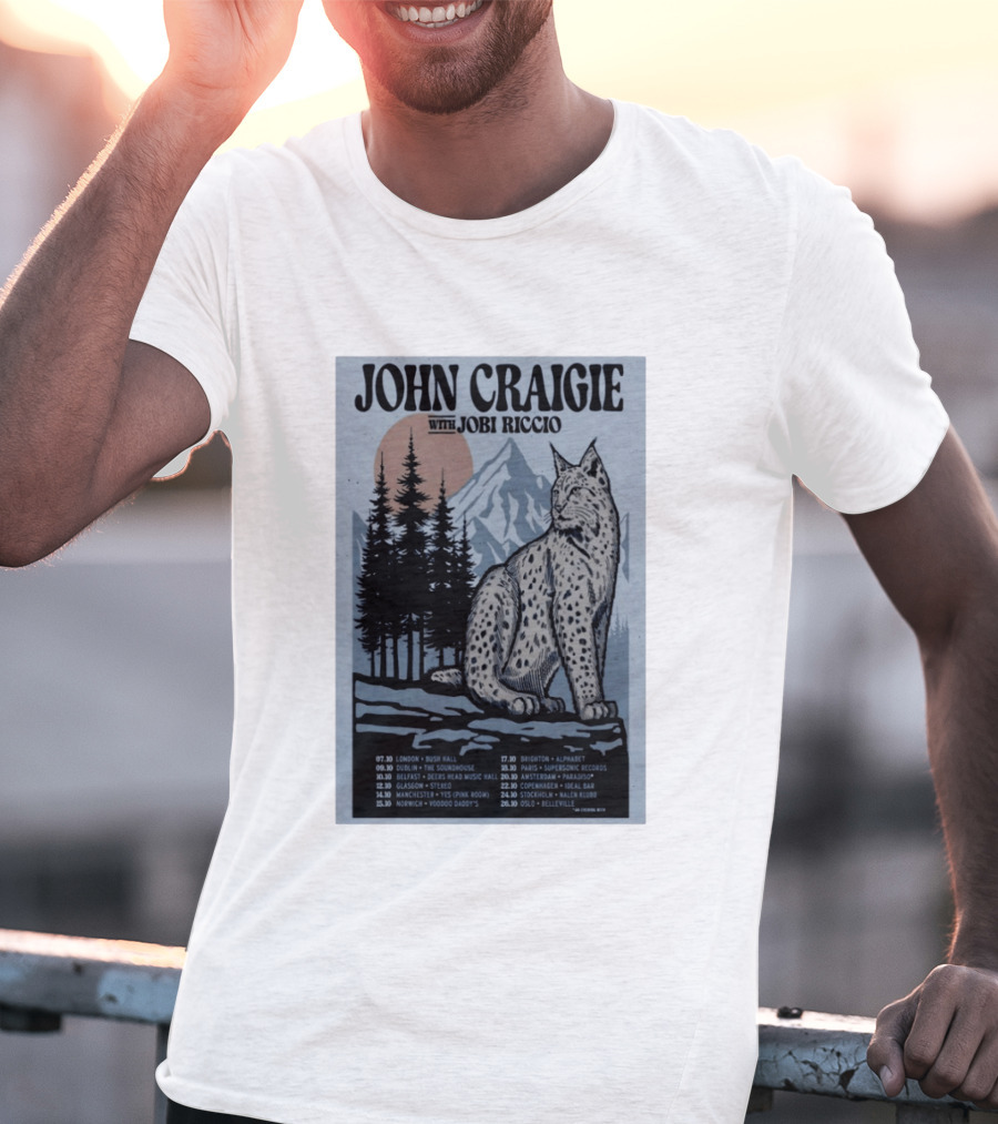 John Craigie With Jobi Riccio Tour 2026 Europe Concert Dates Lynx Mountain Forest T-Shirt