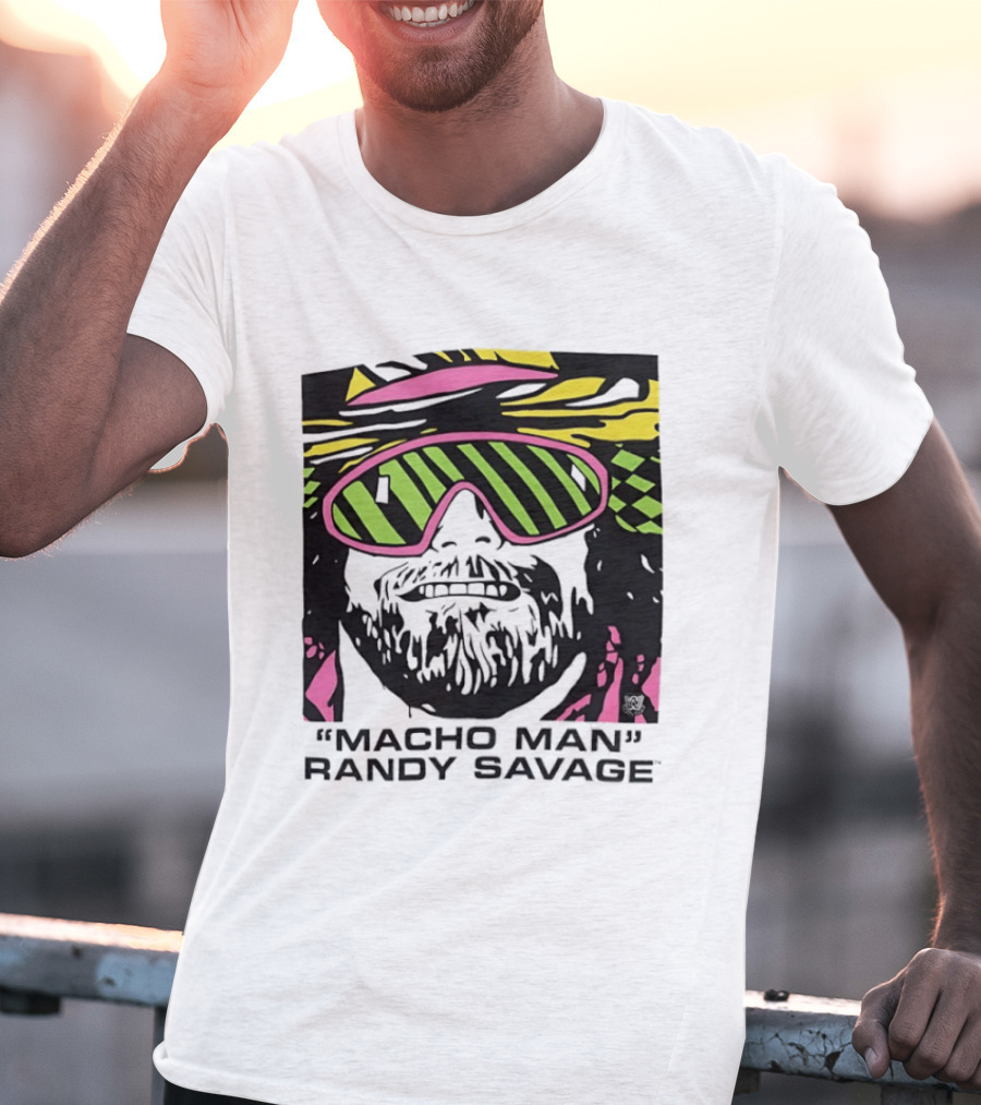 Macho Man Randy Savage Retro Style Neon T-Shirt
