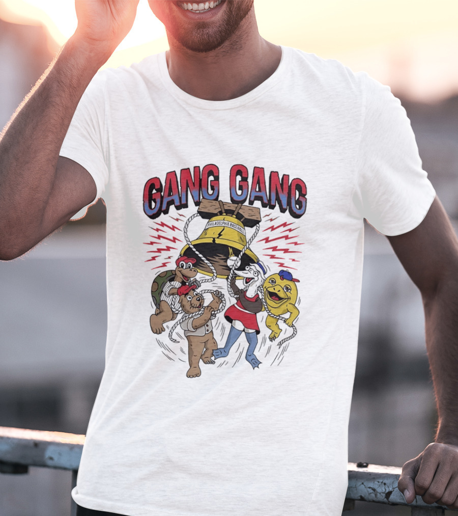 Philadelphia Phillies Liberty Bell Characters Gang Gang T-Shirt