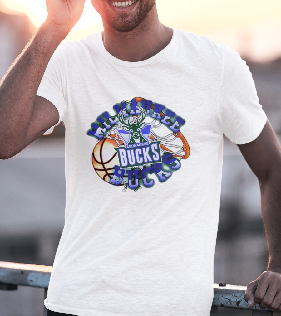 Milwaukee Bucks Basketball Hoop Deer T-Shirt