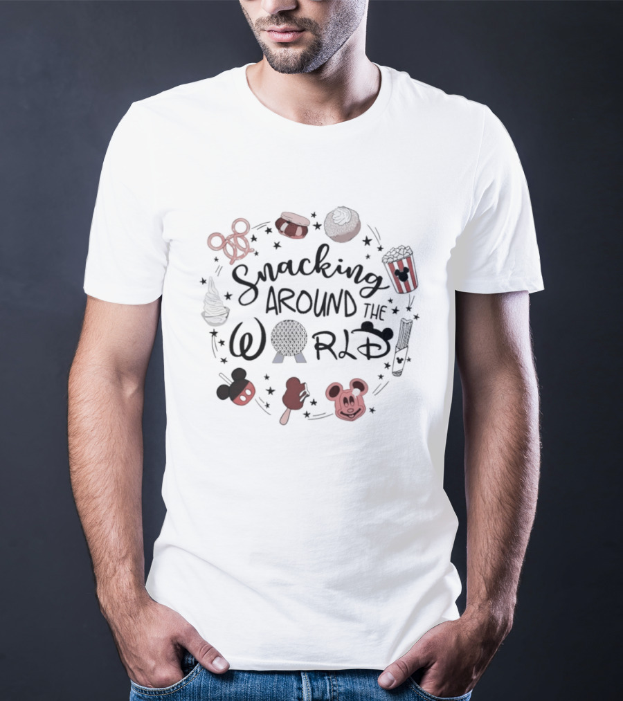 Snacking Around The World Disney Family 2026 Mickey Food Adventure T-Shirt