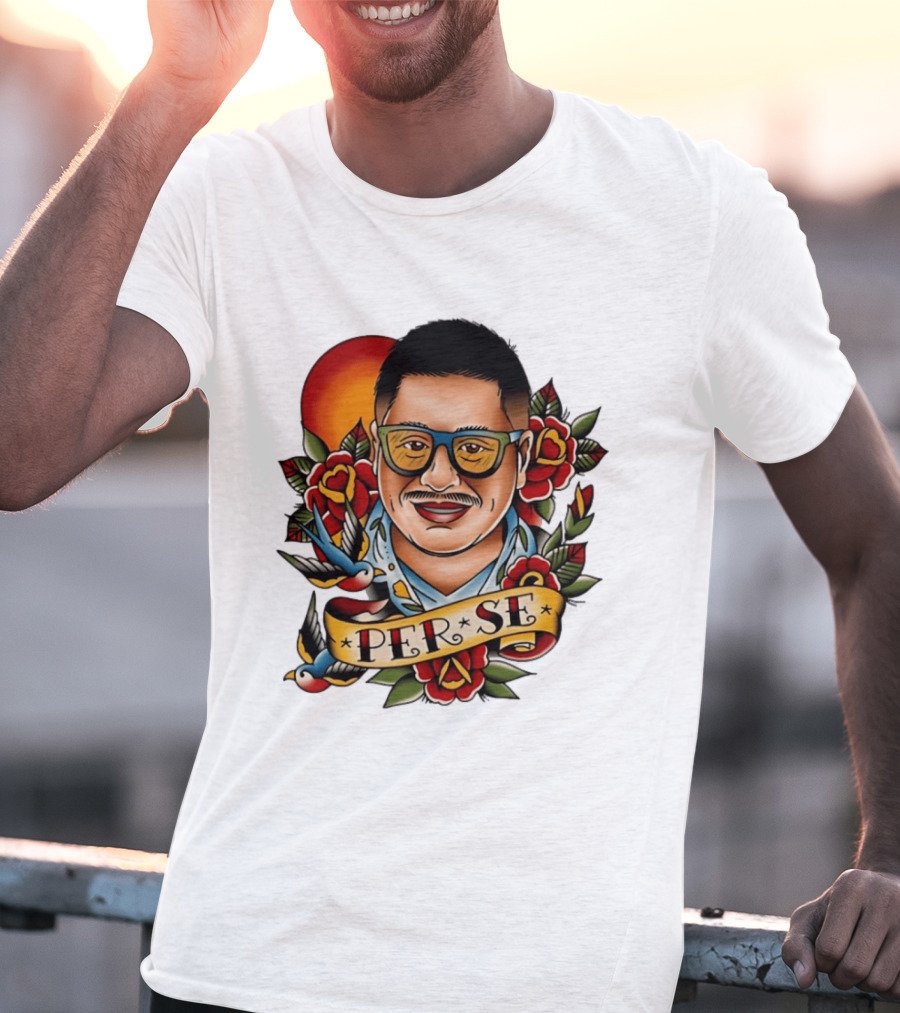 Per Se Old School Tattoo Roses Swallow T-Shirt
