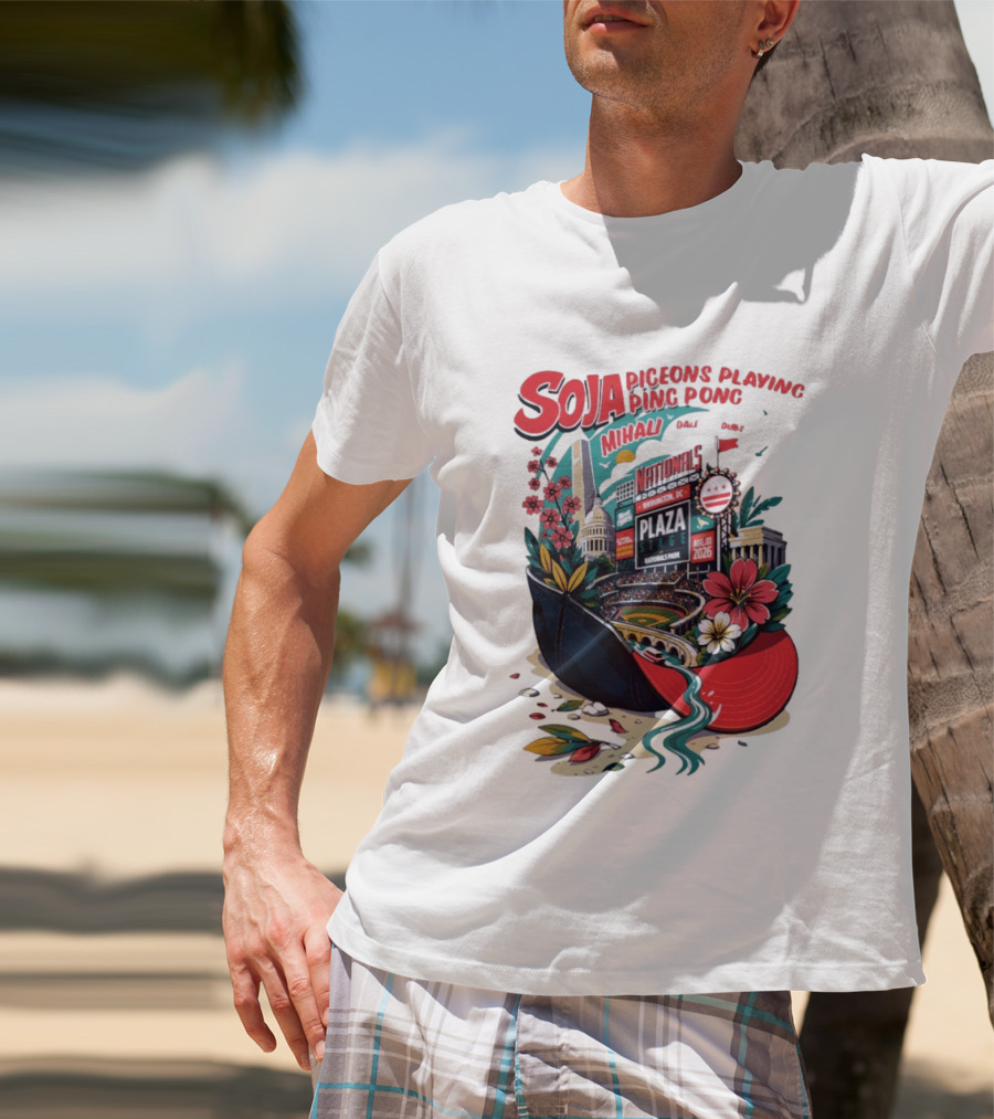 SOJA Pigeons Playing Ping Pong Mihali Nationals Park Plaza Stage DC August 1 2026 T-Shirt