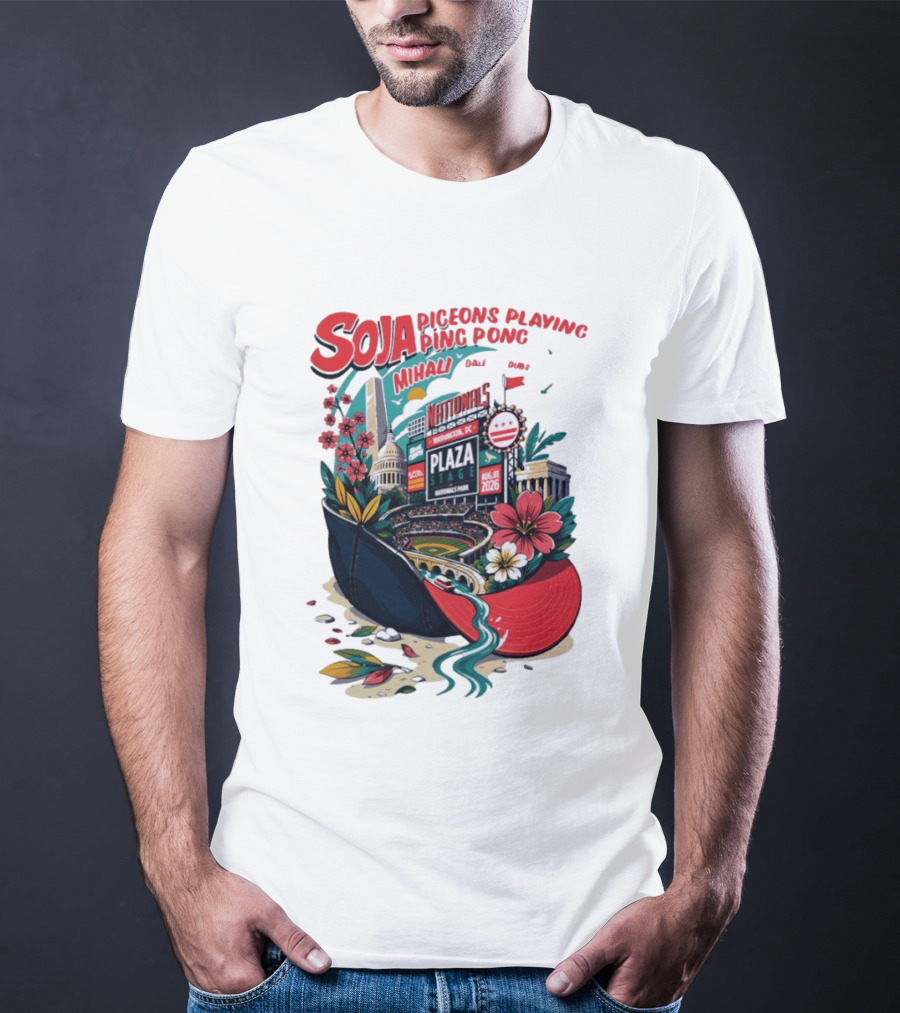 SOJA Pigeons Playing Ping Pong Mihali Nationals Park Plaza Stage DC August 1 2026 T-Shirt