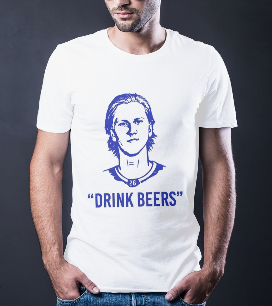 Rasmus Dahlin Drink Beers Blue Sketch T-Shirt