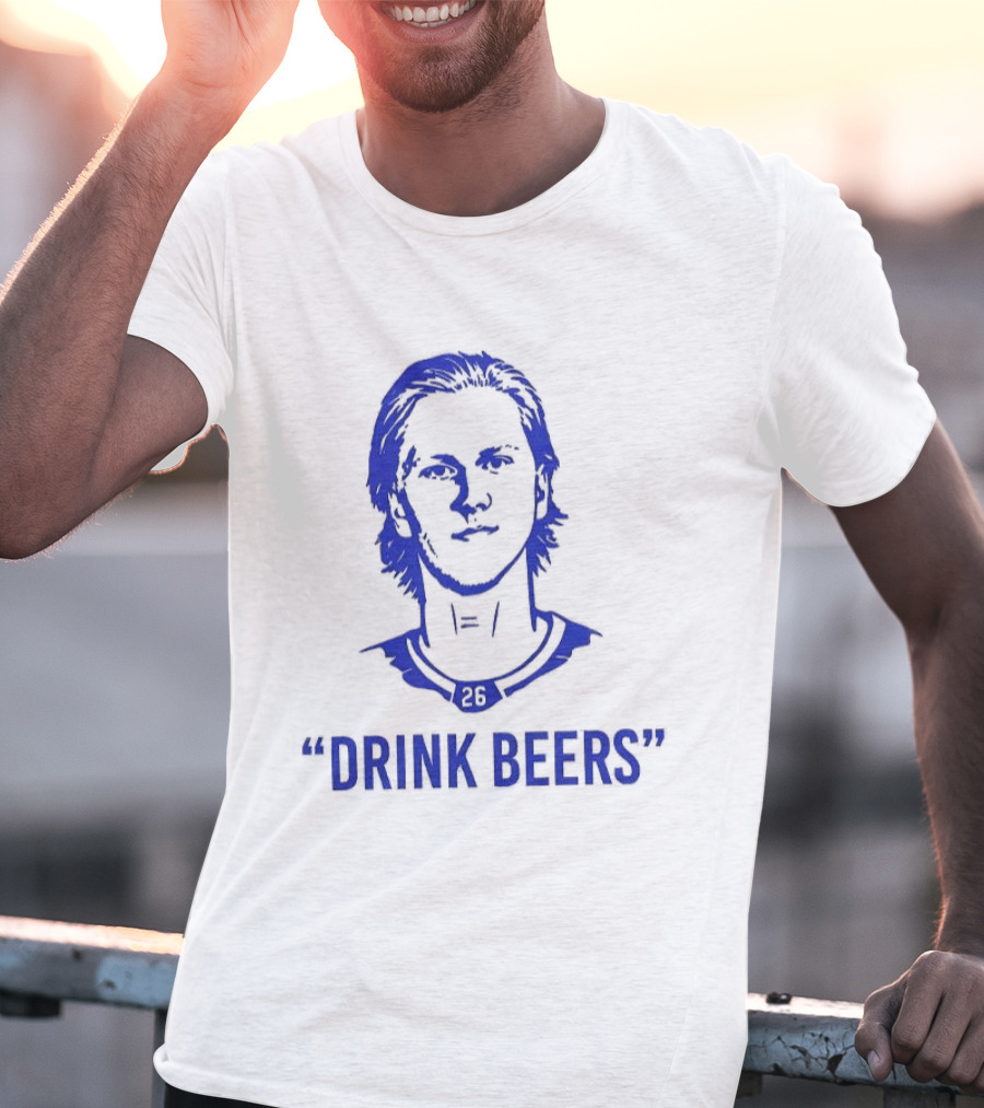 Rasmus Dahlin Drink Beers Blue Sketch T-Shirt