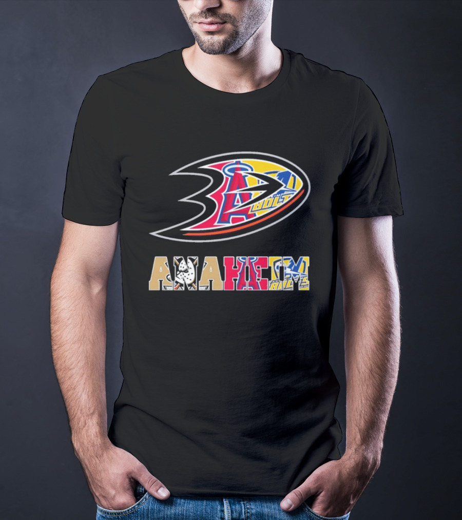 Anaheim Ducks Angels Rams Sports Teams Fan Merchandise T-Shirt