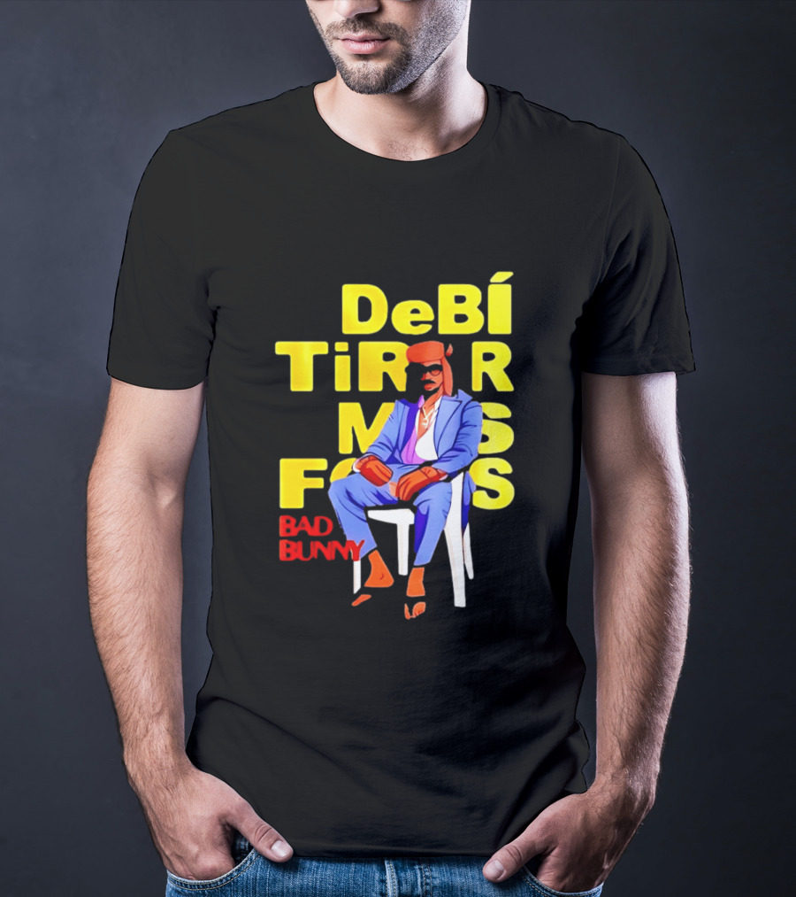Bad Bunny DeBí Tirar Más Fotos Cartoon Style 2026 World Tour T-Shirt