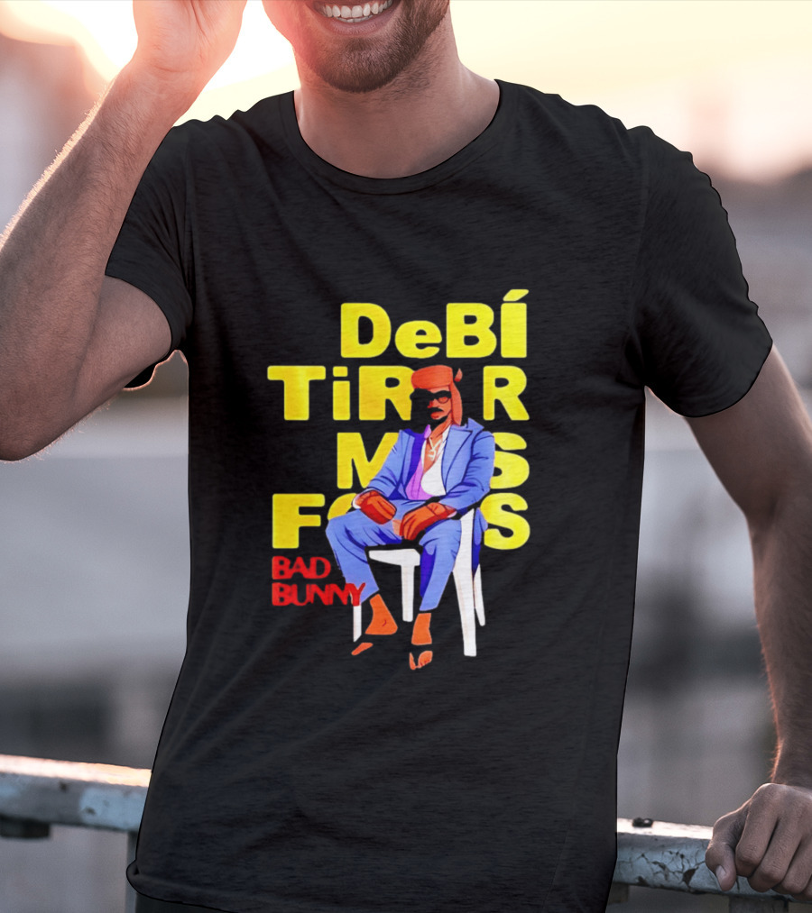 Bad Bunny DeBí Tirar Más Fotos Cartoon Style 2026 World Tour T-Shirt