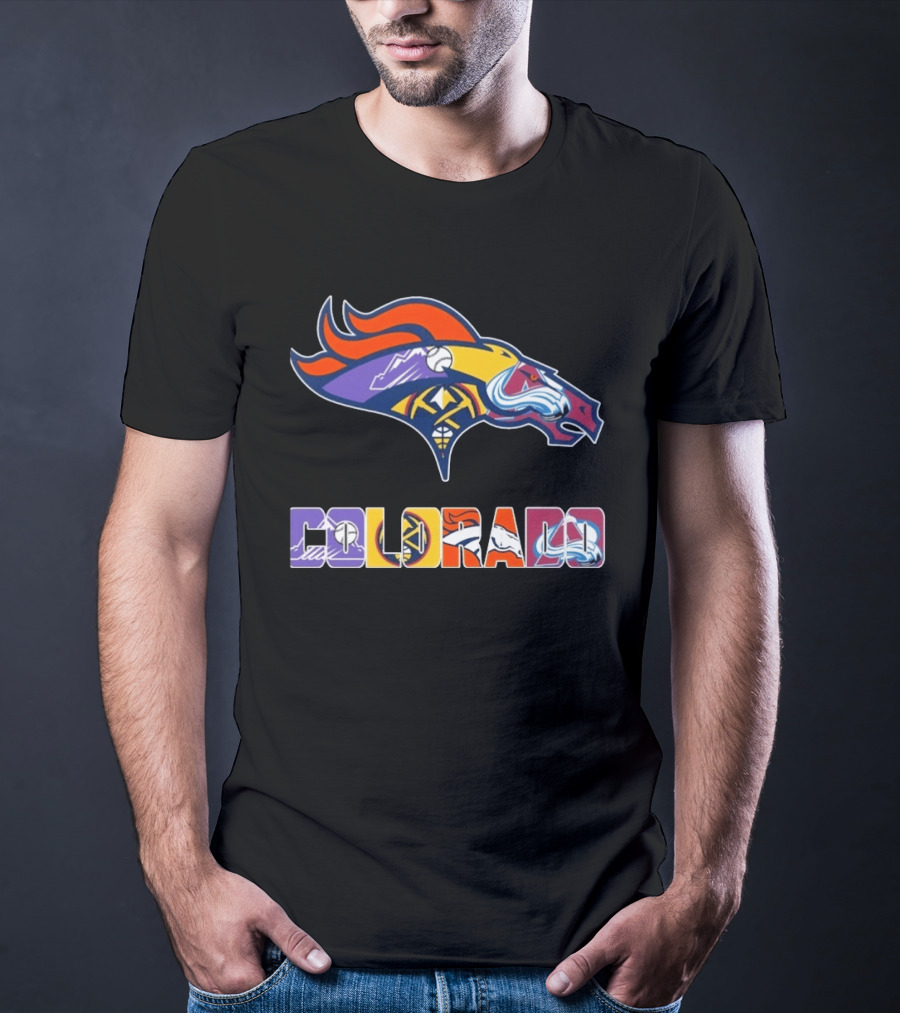 Denver Broncos Colorado Rockies Nuggets Avalanche Sports Fan Gear T-Shirt