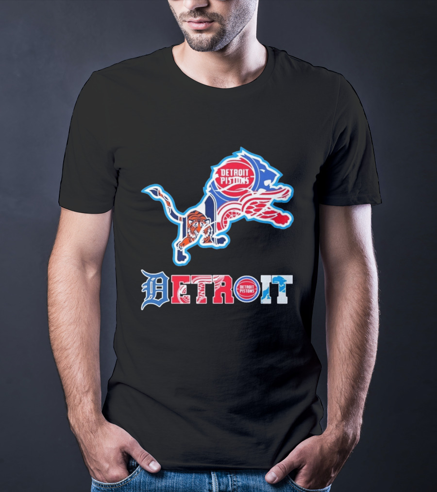Detroit Lions Tigers Red Wings Pistons Sports Teams Dedication T-Shirt