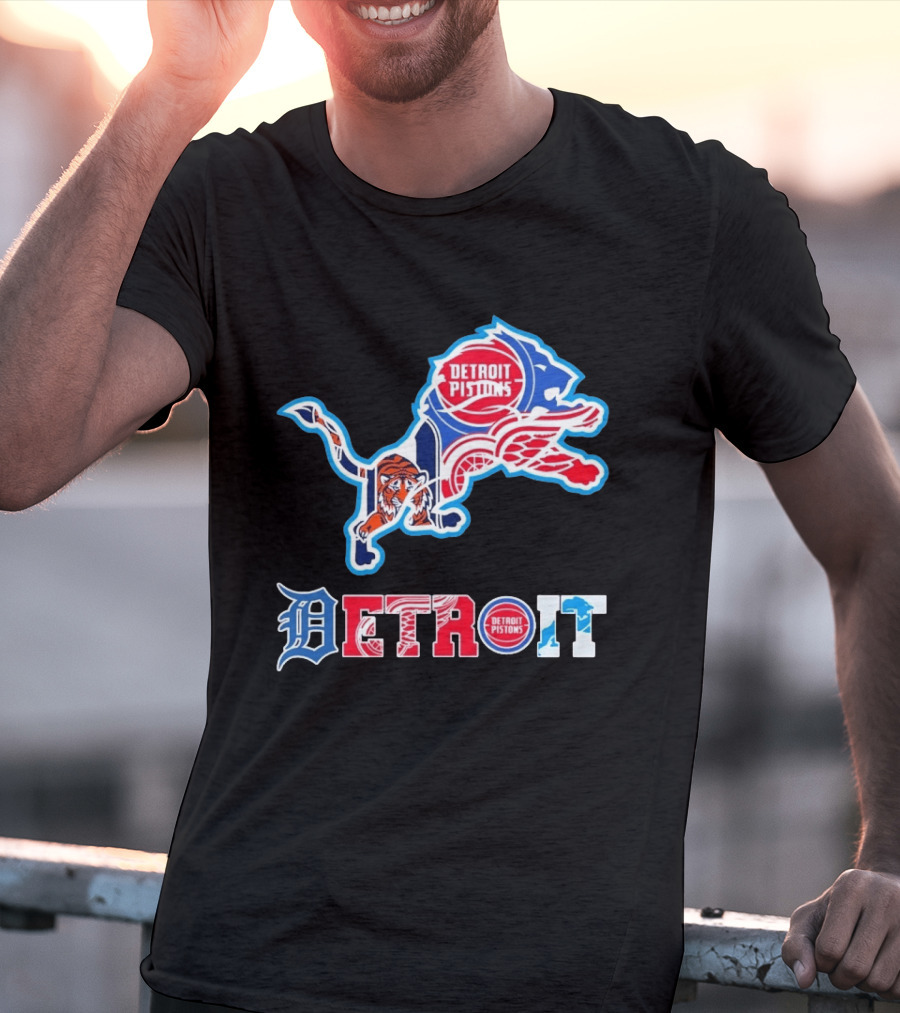 Detroit Lions Tigers Red Wings Pistons Sports Teams Dedication T-Shirt