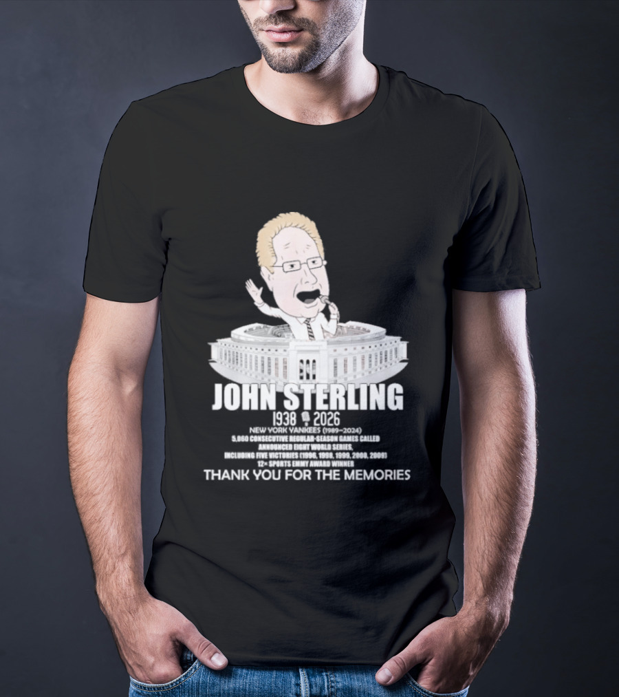 John Sterling New York Yankees 1938 2026 Thank You For The Memories Stadium T-Shirt