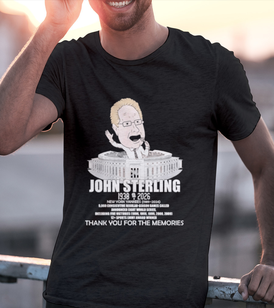 John Sterling New York Yankees 1938 2026 Thank You For The Memories Stadium T-Shirt