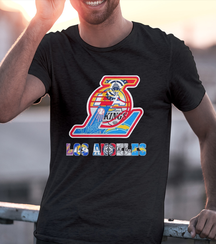 Los Angeles Lakers Dodgers Kings Chargers Sports Teams Logos T-Shirt