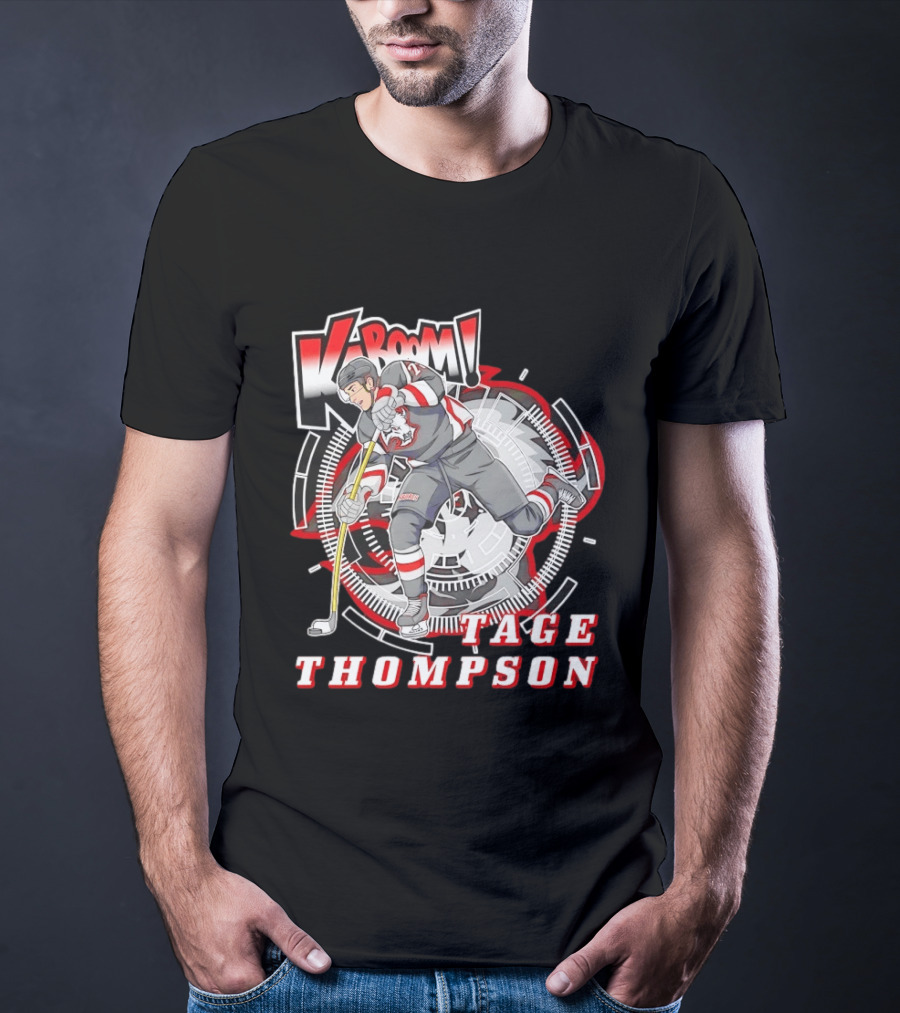 Tage Thompson Kaboom Hockey Comic T-Shirt