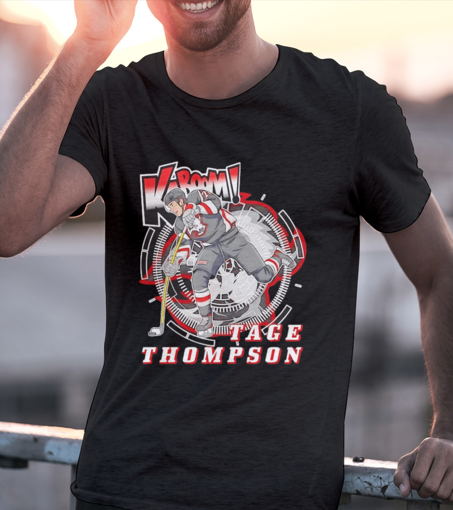 Tage Thompson Kaboom Hockey Comic T-Shirt