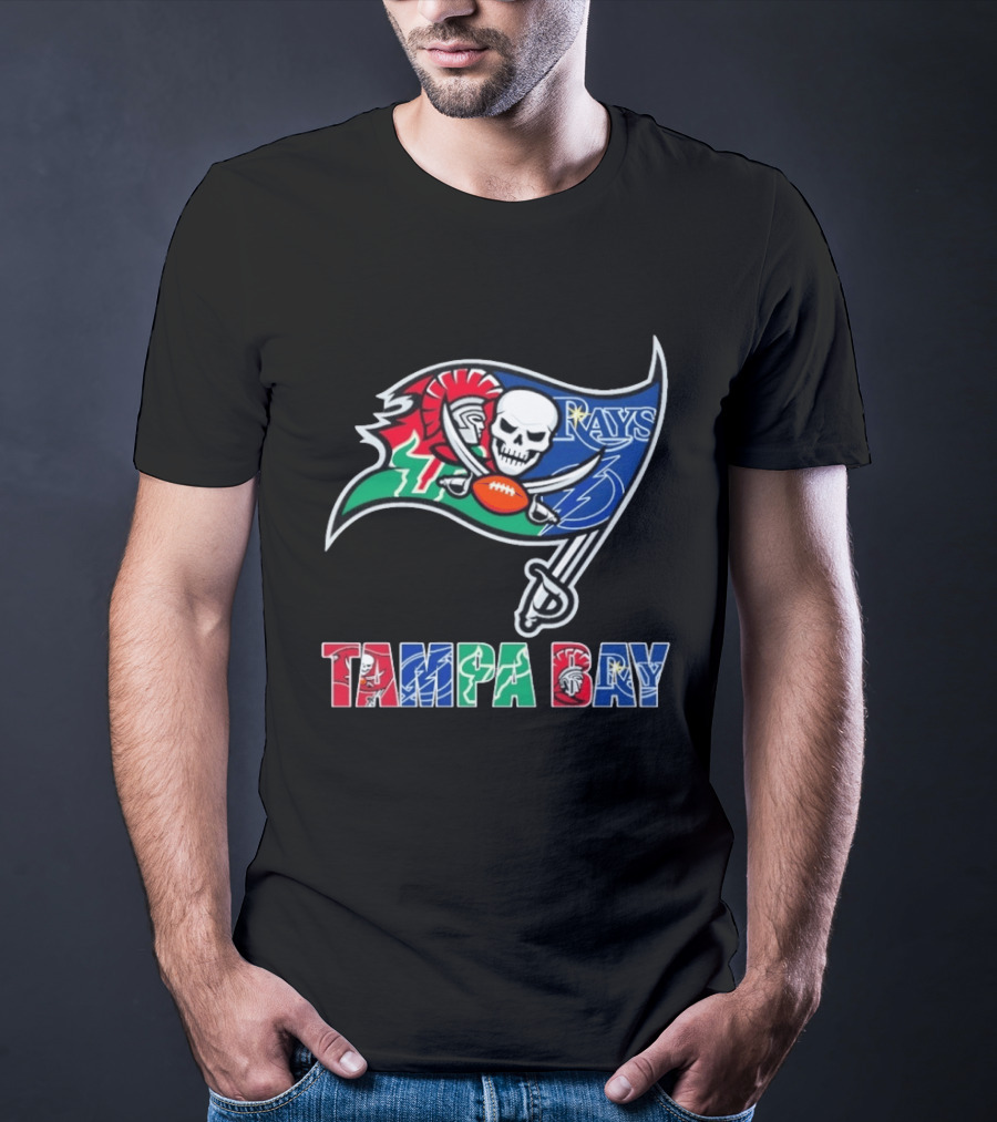 Tampa Bay Buccaneers Rays Lightning Sports Teams Flag T-Shirt