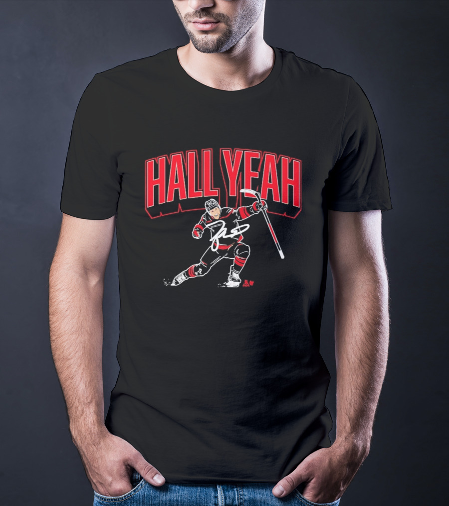 Hockey Player Hall Yeah Red And White Sports T-Shirt