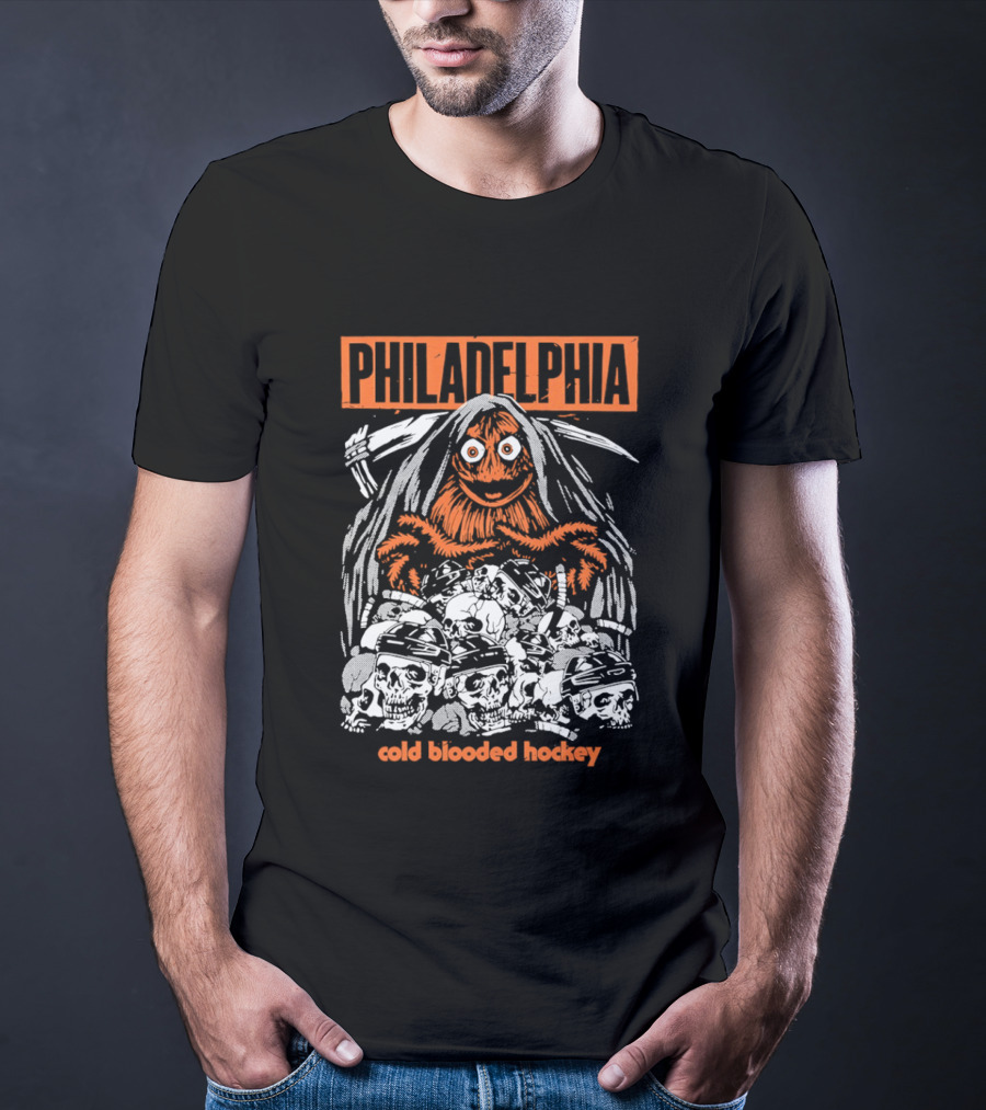 Philadelphia Gritty Reaper Cold Blooded Hockey Skulls T-Shirt