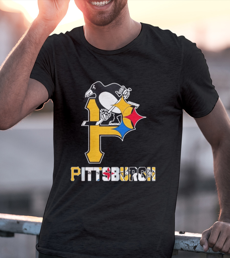 Pittsburgh Pirates Penguins Steelers Sports Teams Collaboration T-Shirt