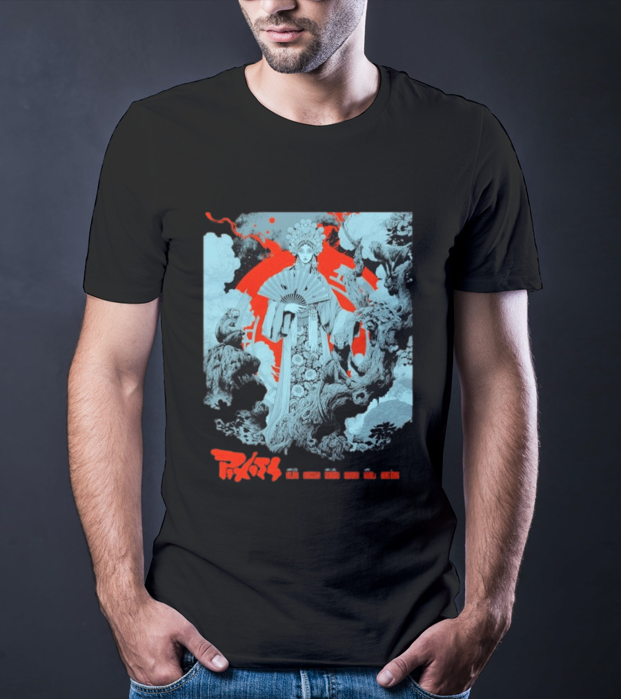 Pixies P40 Asia Tour 2026 Ken Taylor Geisha And Mythical Creatures T-Shirt