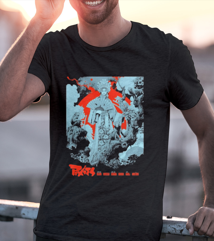 Pixies P40 Asia Tour 2026 Ken Taylor Geisha And Mythical Creatures T-Shirt