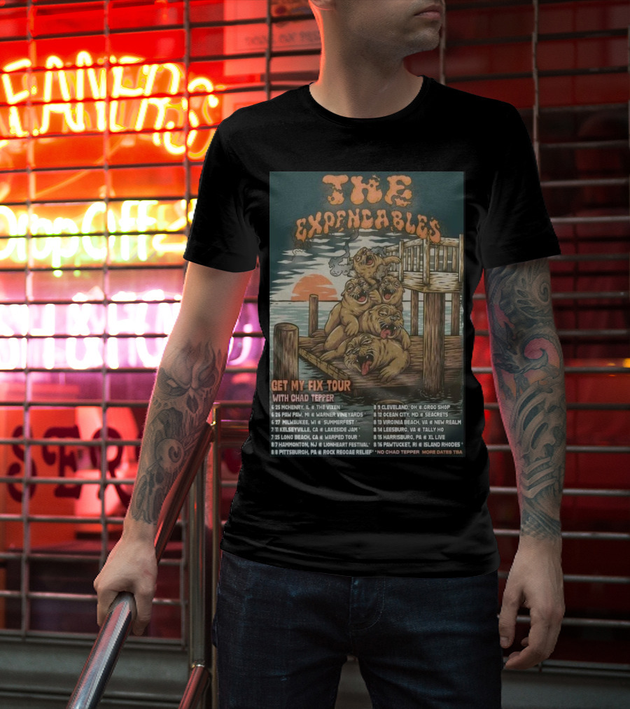 The Expendables Get My Fix Tour 2026 With Chad Tepper Locations And Dates T-Shirt