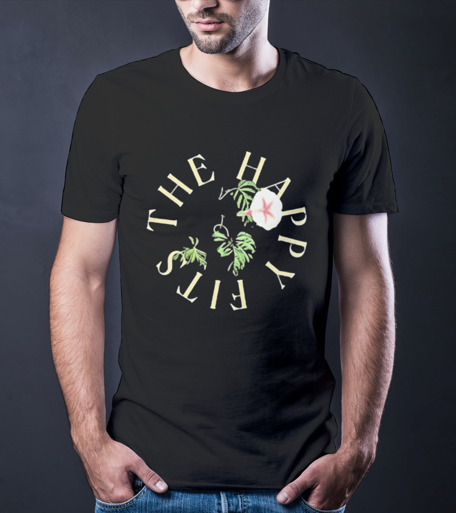 The Happy Fits Morning Glory Band Name Floral Motif T-Shirt
